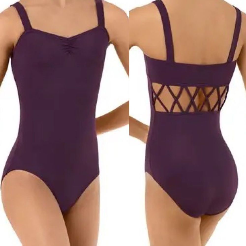 Weissman Balera dance costume purple Lattice Back Camisole Leotard MT9931 LC
